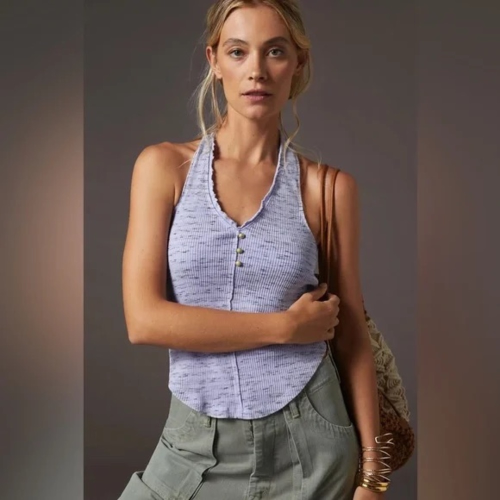 Pilcro Henley Halter Top